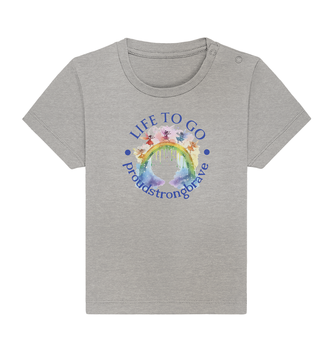 Regenbogen "proud, strong, brave" Kollektion - Baby Organic Shirt