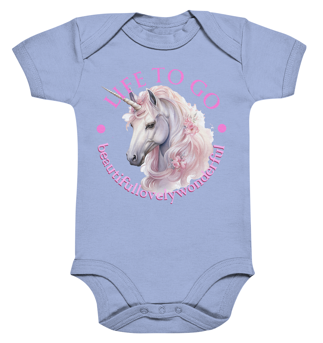 Einhorn "beautiful lovely wonderful" Kollektion - Organic Baby Bodysuit