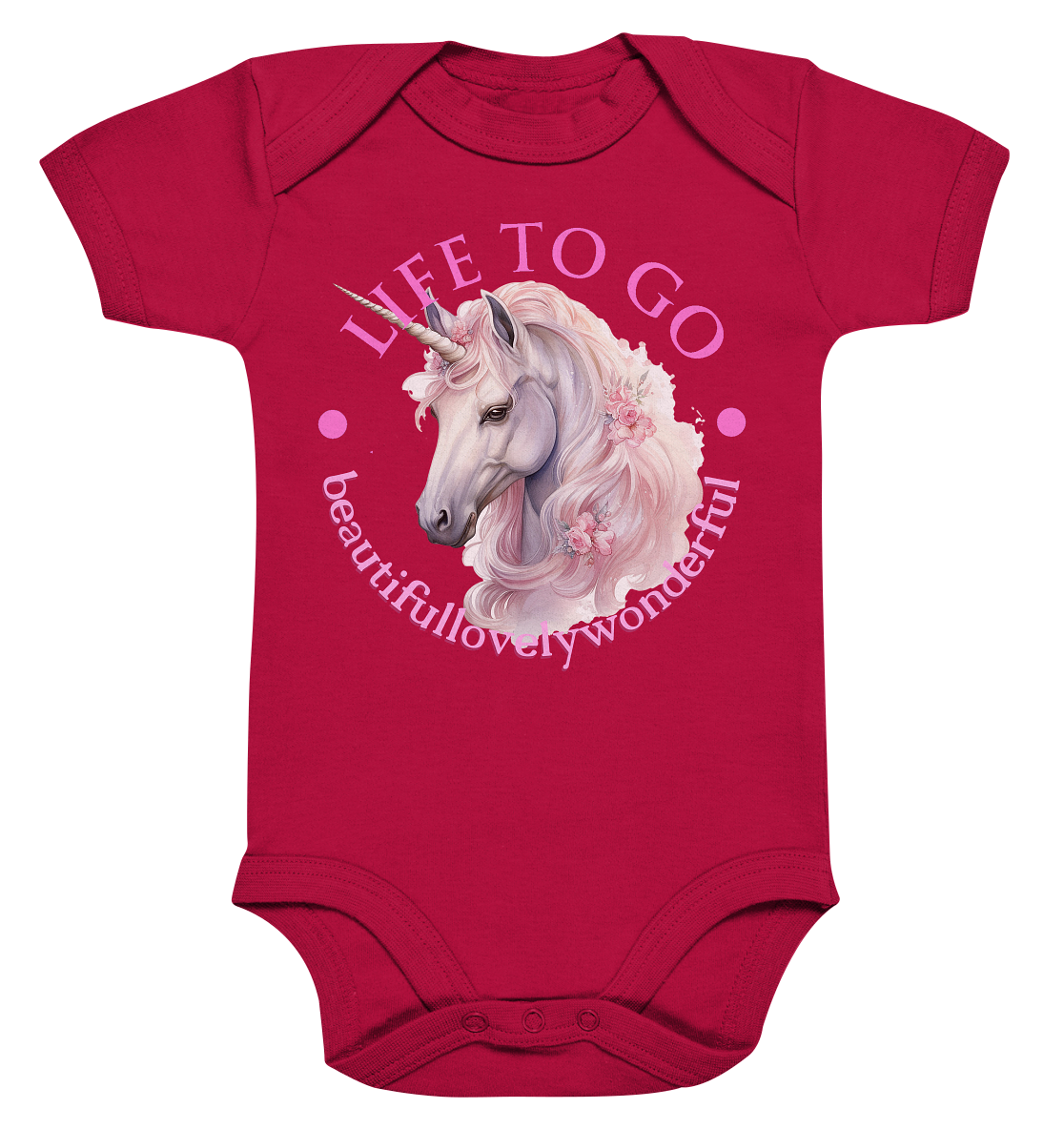 Einhorn "beautiful lovely wonderful" Kollektion - Organic Baby Bodysuit