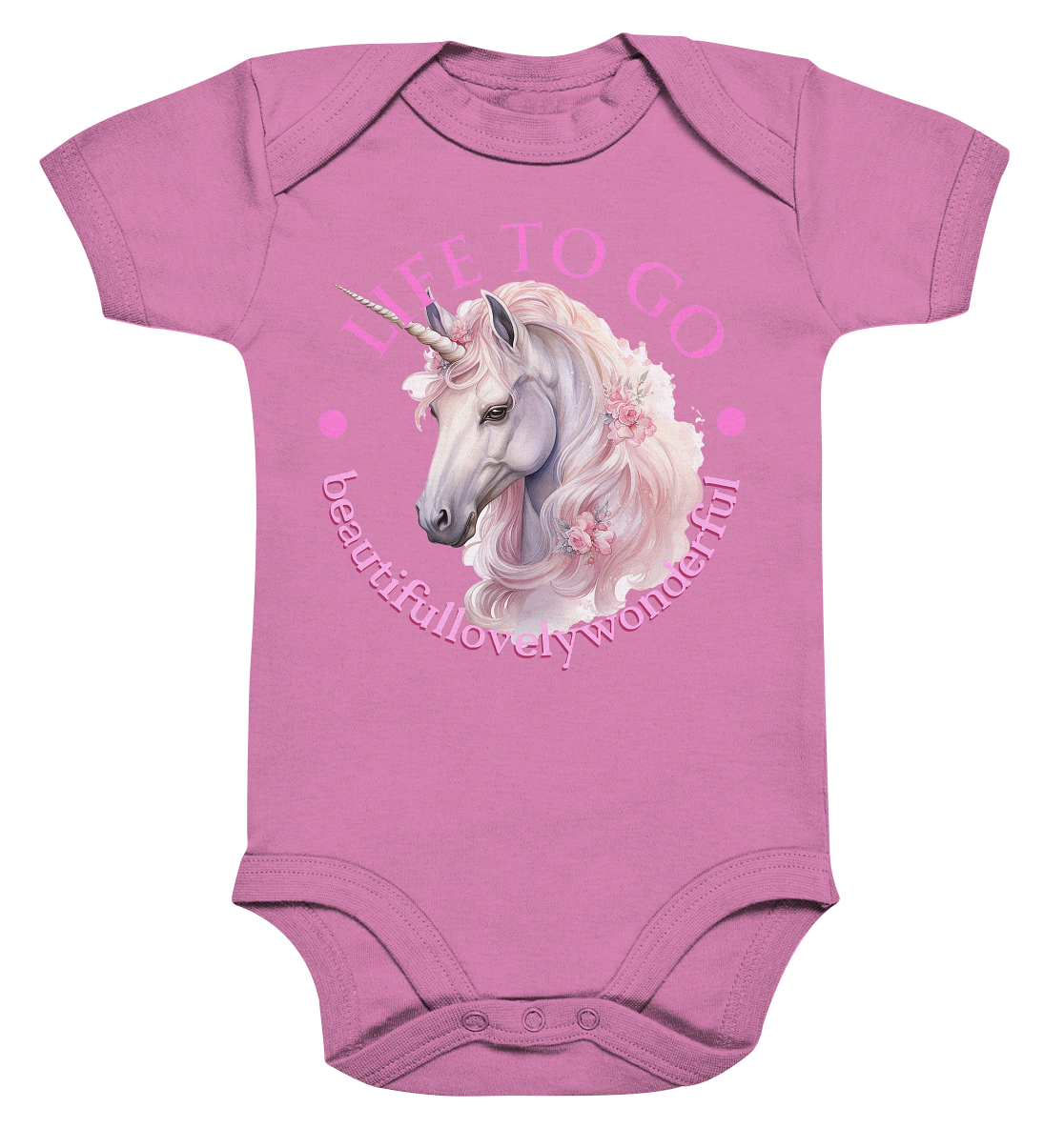 Einhorn "beautiful lovely wonderful" Kollektion - Organic Baby Bodysuit