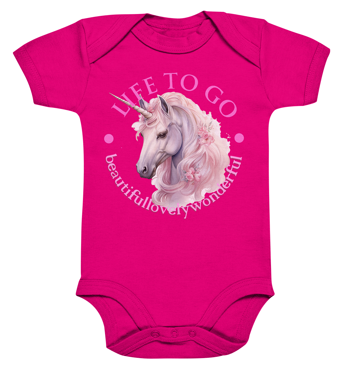 Einhorn "beautiful lovely wonderful" Kollektion - Organic Baby Bodysuit