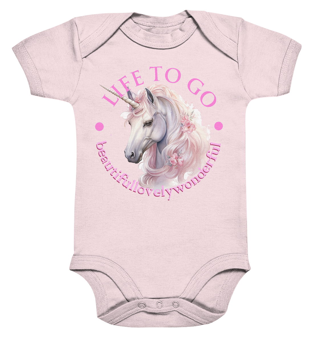Einhorn "beautiful lovely wonderful" Kollektion - Organic Baby Bodysuit